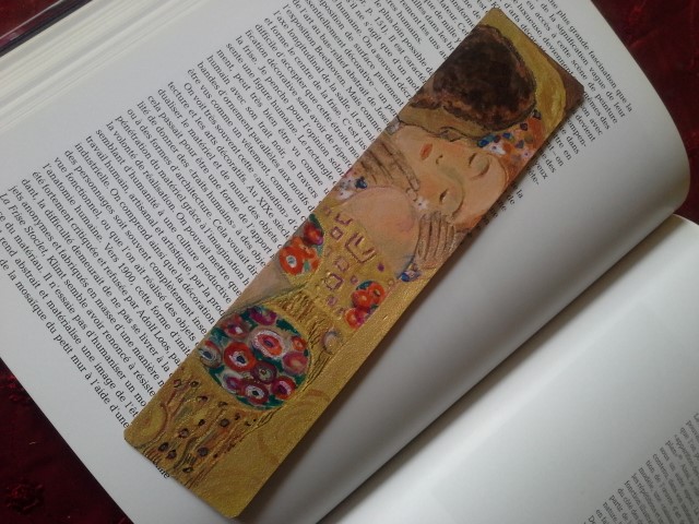 marque-page cuir reproduction du baiser de Klim
