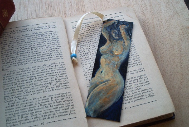 marque-page et peinture nue genre académique